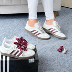 Tênis Adidas Samba OG Linha Prime – Off White/Bordô