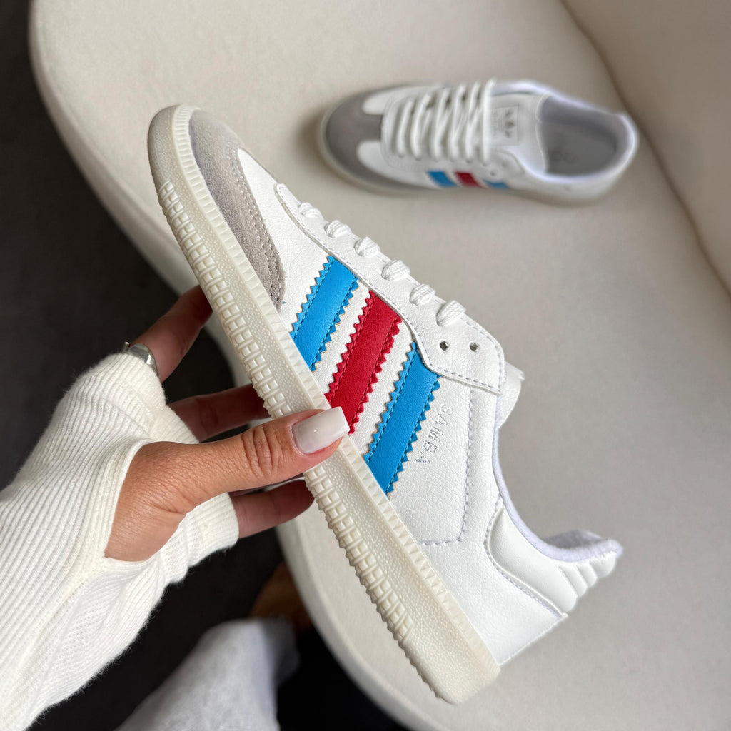 Adidas Samba OG Unissex Branco/Azul/Vermelho