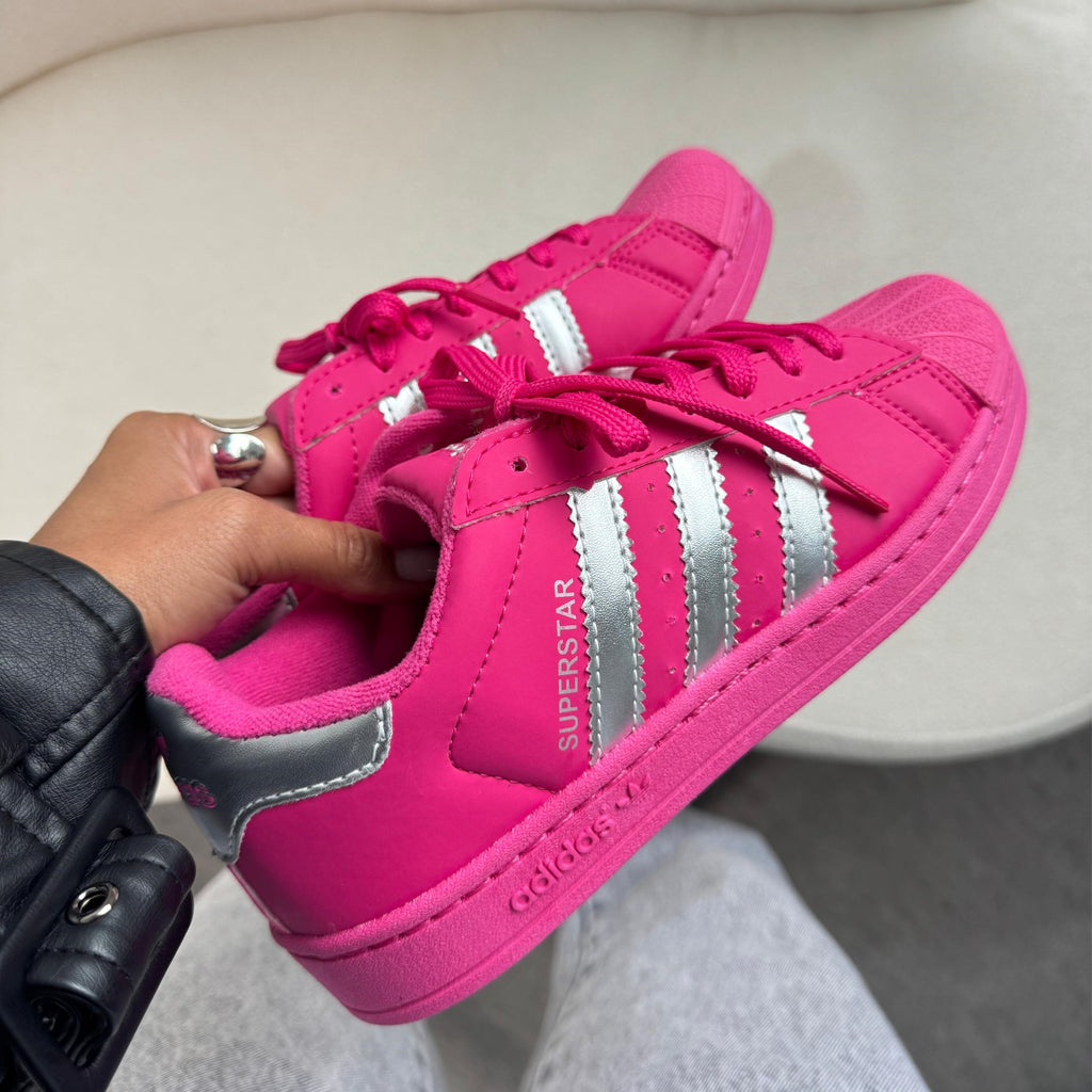 Tênis Adidas Superstar Boca Rosa Pink/Prata 💋🩷✨