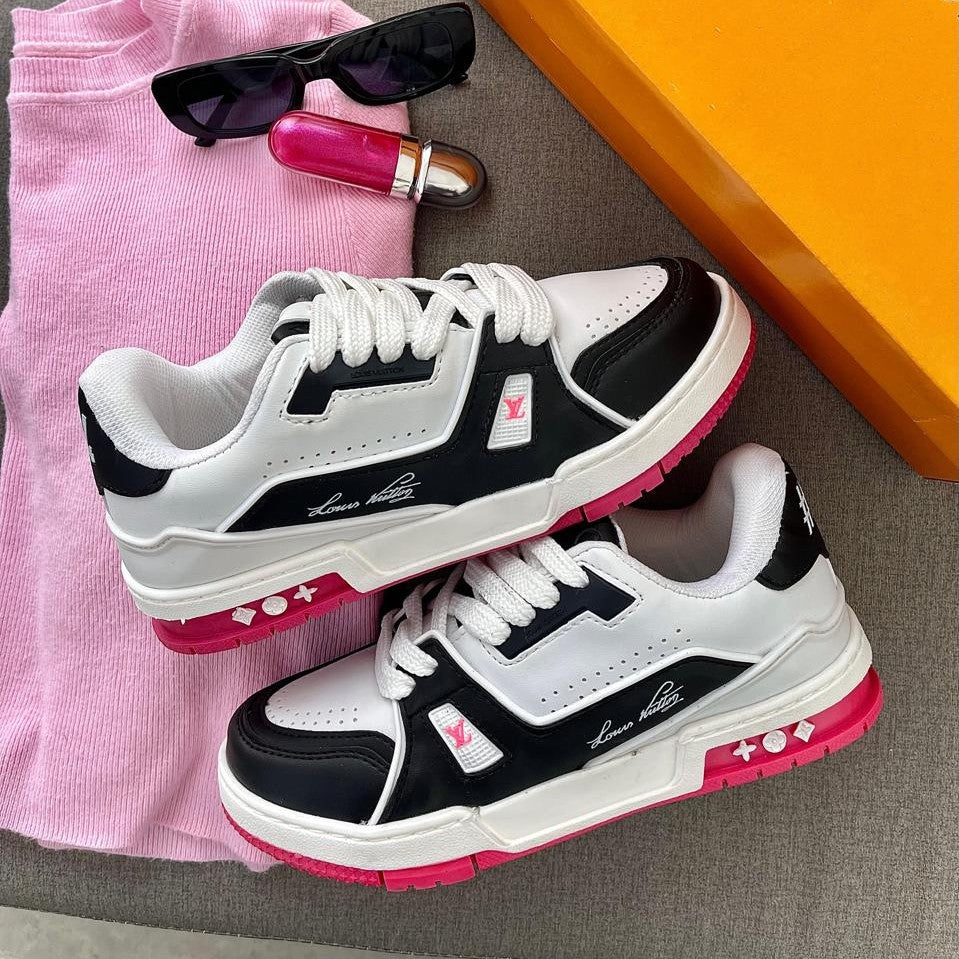Tênis Louis Vuitton Trainer 54 Branco/Pink Premium