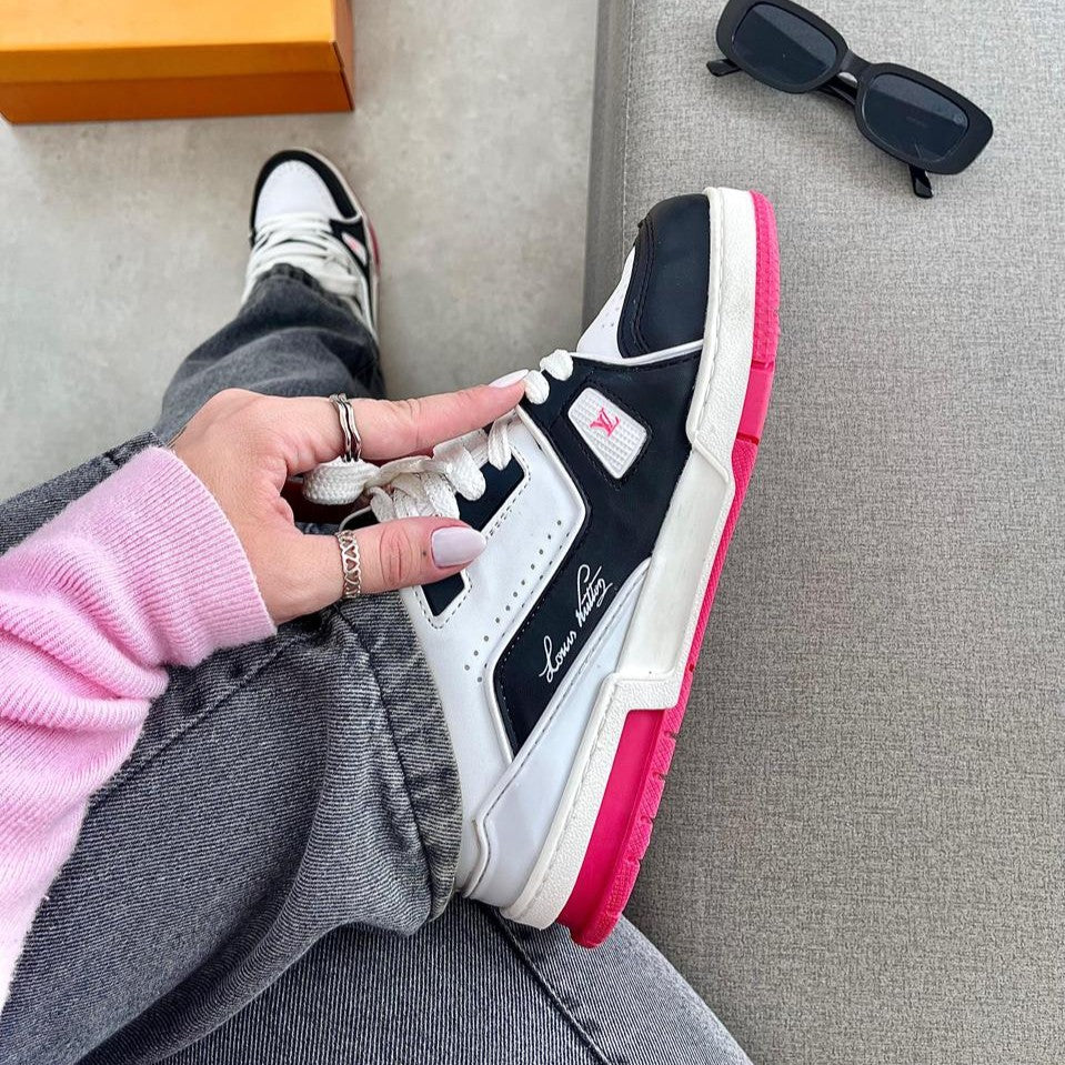 Tênis Louis Vuitton Trainer 54 Branco/Pink Premium