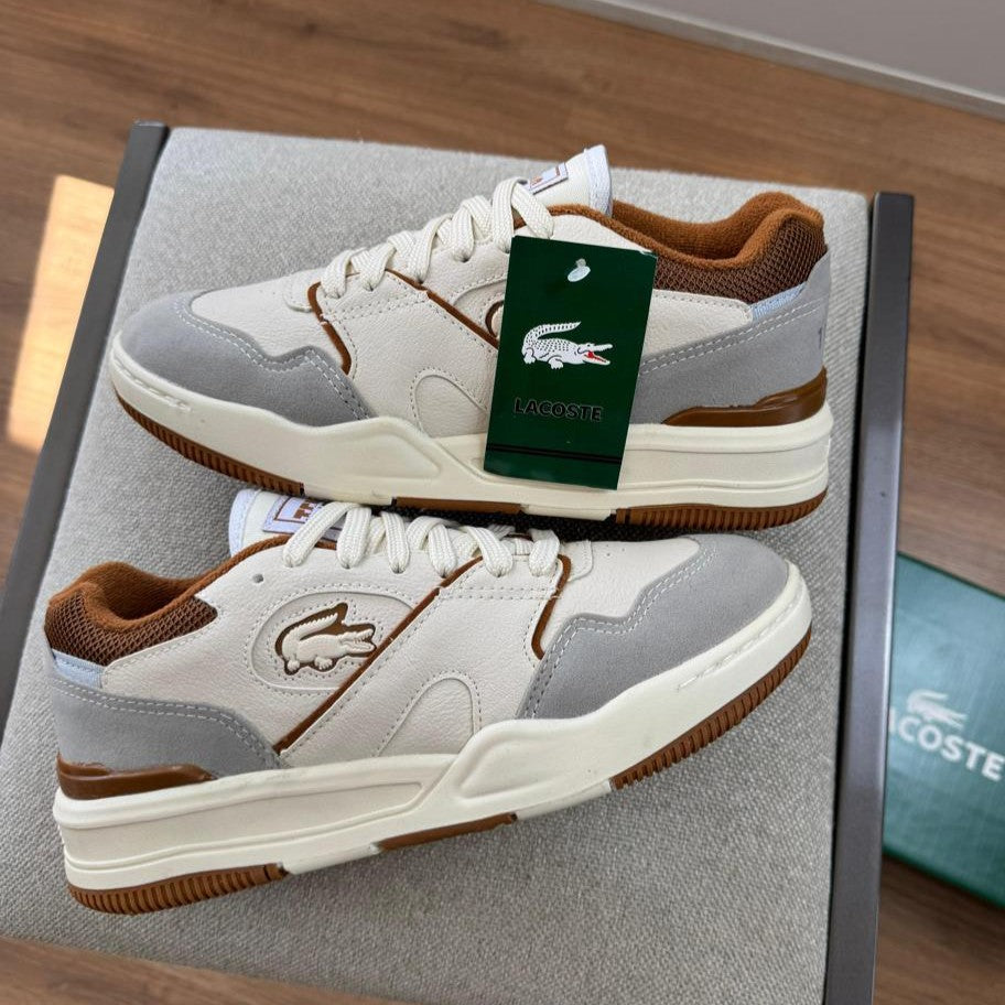 Tênis Lacoste Tenning 1933 Branco/Caramelo Edição Especial