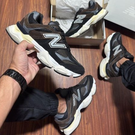 Tênis New Balance 9060 Couro - Preto/Marrom