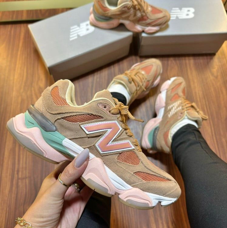 Tênis New Balance 9060 Couro - Rosa/Goiaba